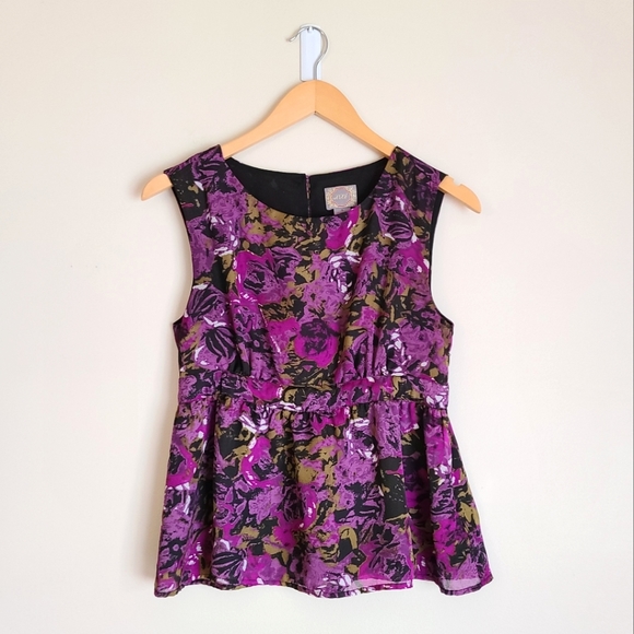 Forever 21 Purple Floral Blouse - Picture 1 of 13